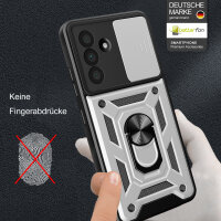 Outdoor Panzer Hülle für Samsung Galaxy A36 / Galaxy A56 mit Kameraschutz Ringhalter Bumper in Silber