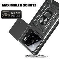 Outdoor Panzer Hülle für Xiaomi 15 Handyhülle Kameraschutz Ringhalter in Schwarz
