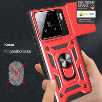 Outdoor Panzer Hülle für Xiaomi 15 Handyhülle Kameraschutz Ringhalter in Rot