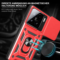 Outdoor Panzer Hülle für Xiaomi 15 Handyhülle Kameraschutz Ringhalter in Rot