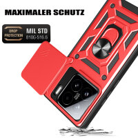 Outdoor Panzer Hülle für Xiaomi 15 Handyhülle Kameraschutz Ringhalter in Rot