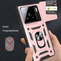Outdoor Panzer Hülle für Xiaomi 15 Handyhülle Kameraschutz Ringhalter in Rosegold