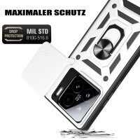 Outdoor Panzer Hülle für Xiaomi 15 Handyhülle Kameraschutz Ringhalter in Silber