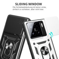 Outdoor Panzer Hülle für Xiaomi 15 Handyhülle Kameraschutz Ringhalter in Silber
