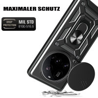 Outdoor Panzer Hülle für Xiaomi 15 Ultra Handyhülle Kameraschutz Ringhalter in Schwarz