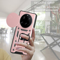 Outdoor Panzer Hülle für Xiaomi 15 Ultra Handyhülle Kameraschutz Ringhalter in Rosegold