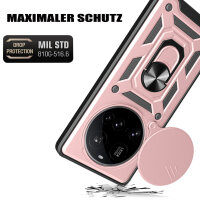 Outdoor Panzer Hülle für Xiaomi 15 Ultra Handyhülle Kameraschutz Ringhalter in Rosegold