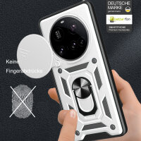 Outdoor Panzer Hülle für Xiaomi 15 Ultra Handyhülle Kameraschutz Ringhalter in Silber