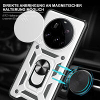 Outdoor Panzer Hülle für Xiaomi 15 Ultra Handyhülle Kameraschutz Ringhalter in Silber