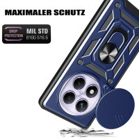 Outdoor Panzer Hülle für Poco X7 Handyhülle Kameraschutz Ringhalter in Blau