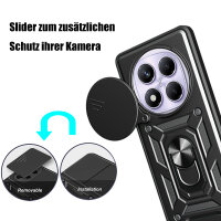 Outdoor Panzer Hülle für Poco X7 Handyhülle Kameraschutz Ringhalter in Schwarz