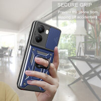 Outdoor Panzer Hülle für Poco X7 Pro 5G Handyhülle Kameraschutz Ringhalter in Blau