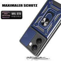 Outdoor Panzer Hülle für Poco X7 Pro 5G Handyhülle Kameraschutz Ringhalter in Blau