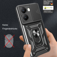 Outdoor Panzer Hülle für Poco X7 Pro 5G Handyhülle Kameraschutz Ringhalter in Schwarz