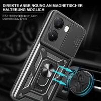 Outdoor Panzer Hülle für Poco X7 Pro 5G Handyhülle Kameraschutz Ringhalter in Schwarz
