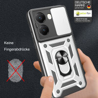 Outdoor Panzer Hülle Poco X7 Pro 5G Handyhülle Kameraschutz Ringhalter in Silber