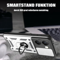 Outdoor Panzer Hülle Poco X7 Pro 5G Handyhülle Kameraschutz Ringhalter in Silber