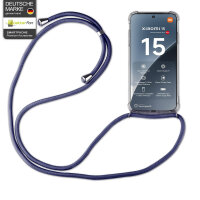Handykett für Xiaomi 15 Hülle mit Kordel Handyhülle mit Band in Blau