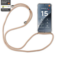 Handykett für Xiaomi 15 Hülle mit Kordel Handyhülle mit Band in Beige / Braun