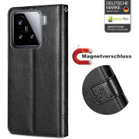 Hülle für Xiaomi 15 Handy Tasche Handyhülle Wallet Case Flip Cover in Schwarz