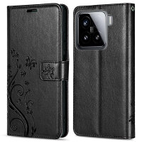 Hülle für Xiaomi 15 Handy Tasche Handyhülle Wallet Case Flip Cover in Schwarz