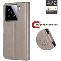 Hülle für Xiaomi 15 Handy Tasche Handyhülle Wallet Case Flip Cover in Grau