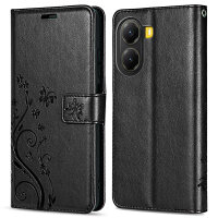 Hülle für Poco X7 Pro 5G Handy Tasche Handyhülle Wallet Case Flip Cover in Schwarz