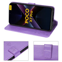 Hülle für Poco X7 Pro 5G Handy Tasche Handyhülle Wallet Case Flip Cover in Lila
