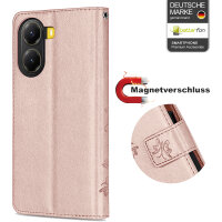Hülle für Poco X7 Pro 5G Handy Tasche Handyhülle Wallet Case Flip Cover in Rosegold