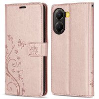 Hülle für Poco X7 Pro 5G Handy Tasche Handyhülle Wallet Case Flip Cover in Rosegold