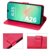 Handy Tasche für Samsung Galaxy A26 5G Hülle Handyhülle Klapphülle Wallet Case in Rot