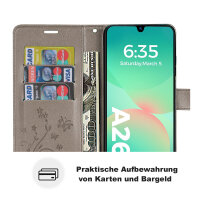 Handy Tasche für Samsung Galaxy A26 5G Hülle Handyhülle Klapphülle Wallet Case in Grau