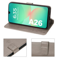 Handy Tasche für Samsung Galaxy A26 5G Hülle Handyhülle Klapphülle Wallet Case in Grau