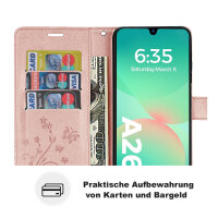 Handy Tasche für Samsung Galaxy A26 5G Hülle Handyhülle Klapphülle Wallet Case in Rosegold