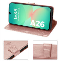 Handy Tasche für Samsung Galaxy A26 5G Hülle Handyhülle Klapphülle Wallet Case in Rosegold