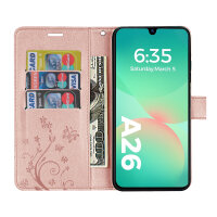 Handy Tasche für Samsung Galaxy A26 5G Hülle Handyhülle Klapphülle Wallet Case in Rosegold