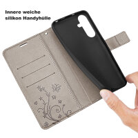 Handy Tasche für Samsung Galaxy A56 Hülle Handyhülle Klapphülle Wallet Case in Grau