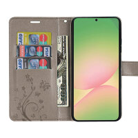 Handy Tasche für Samsung Galaxy A56 Hülle Handyhülle Klapphülle Wallet Case in Grau
