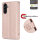 Handy Tasche für Samsung Galaxy A56 Hülle Handyhülle Klapphülle Wallet Case in Rosegold