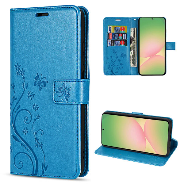 Handy Tasche für Samsung Galaxy A56 Hülle Handyhülle Klapphülle Wallet Case in Blau
