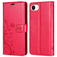 Handyhülle für Apple iPhone 16E – Klapphülle Blume Rot