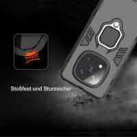 Hülle für Poco X7 Handyhülle Drehbar Ringhalter Magnet Bumper Case in Schwarz