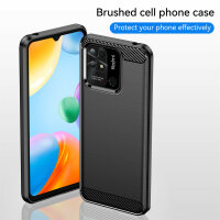 Hülle für Xiaomi Redmi 10C Carbon Backcover Handyhülle Outdoor Stoßfeste Handy Tasche