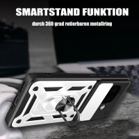Outdoor Panzer Hülle für Google Pixel 9A Handyhülle mit Kameraschutz Ringhalter Cover in Silber