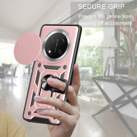 Outdoor Panzer Hülle für Honor Magic 7 Lite Handyhülle Slide Kameraschutz Ringhalter in Rosegold