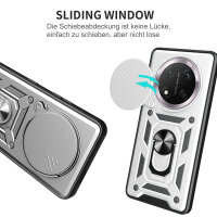 Outdoor Panzer Hülle für Honor Magic 7 Lite Handyhülle Slide Kameraschutz Ringhalter in Silber