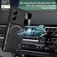 Outdoor Panzer Hülle für ZTE Blade A34 / A54 Handyhülle mit Slide Kameraschutz Ringhalter Bumper in Schwarz