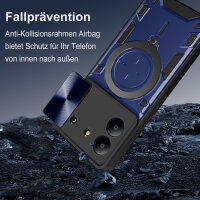 Outdoor Panzer Hülle für ZTE Blade A34 / A54 Handyhülle mit Slide Kameraschutz Ringhalter Bumper in Blau