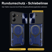 Outdoor Panzer Hülle für ZTE Blade A34 / A54 Handyhülle mit Slide Kameraschutz Ringhalter Bumper in Blau