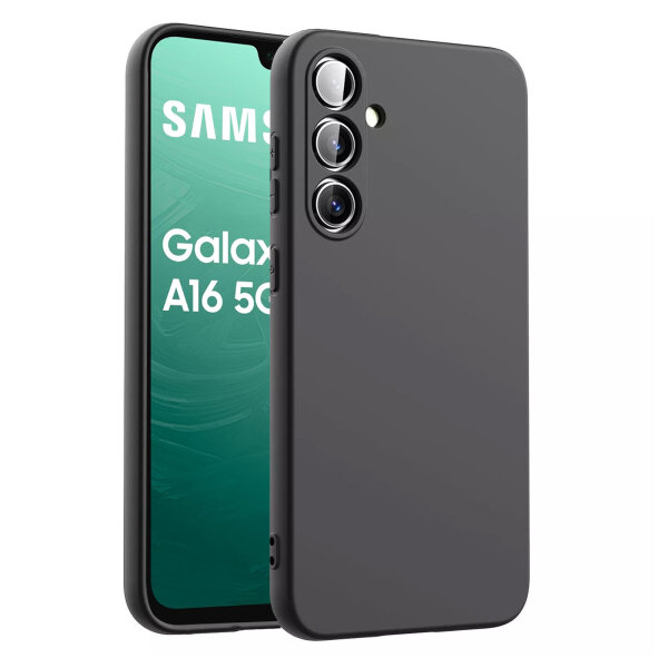 Hülle für Samsung Galaxy A16 Handyhülle Back Cover Silikon Case Bumper in Schwarz